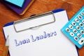 Business concept about Loan Lenders with phrase on the sheet