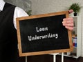 Business concept about Loan Underwriting with sign on the page