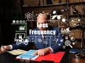 Business concept about Loss Frequency with young businessman working office on background Royalty Free Stock Photo