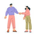 Business Concept with Man and Woman Character Handshaking Vector Illustration Royalty Free Stock Photo