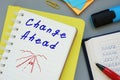Business concept meaning Change Ahead with phrase on the page Royalty Free Stock Photo