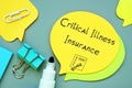 Business Concept Meaning Critical Illness Insurance With Inscription On The Page