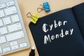 Business concept meaning Cyber Monday with inscription on the page