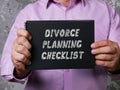 Business concept meaning DIVORCE PLANNING CHECKLIST with phrase on the page