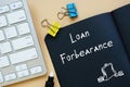 Business concept meaning Loan In Forbearance with sign on the page Royalty Free Stock Photo