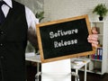 Business concept meaning Software Release with inscription on the page