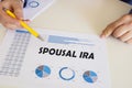 Business concept meaning SPOUSAL IRA with inscription on the chart sheet