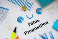 Business concept meaning Value Proposition with sign on the piece of paper