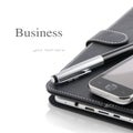 Business concept. Mobile phone, tablet pc and pen Royalty Free Stock Photo