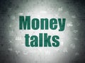Business concept: Money Talks on Digital Data Paper background