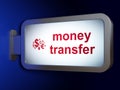 Business concept: Money Transfer and Finance Symbol on billboard background Royalty Free Stock Photo