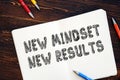 Business concept about New Mindset New Results with phrase on the sheet Royalty Free Stock Photo