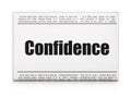 Business concept: newspaper headline Confidence Royalty Free Stock Photo