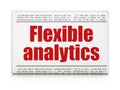 Business concept: newspaper headline Flexible Analytics