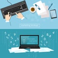 Business concept office work laptop hands businessman Royalty Free Stock Photo