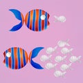 Creative Concept, Orange peel is a fish shape, Teamwork Concept