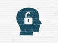 Business concept: Head With Padlock on wall background Royalty Free Stock Photo