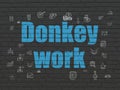 Business concept: Donkey Work on wall background Royalty Free Stock Photo