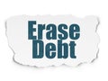 Business concept: Erase Debt on Torn Paper background Royalty Free Stock Photo