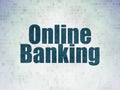 Business concept: Online Banking on Digital Data Paper background Royalty Free Stock Photo