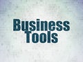 Business concept: business tools on digital data paper background Royalty Free Stock Photo
