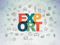 Business concept: Export on Digital Data Paper background