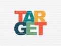 Business concept: Target on wall background