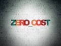 Business concept: Zero cost on Digital Data Paper background Royalty Free Stock Photo
