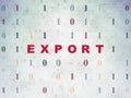 Business concept: Export on Digital Data Paper background