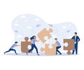 Business concept. people connecting puzzle elements, Symbol of teamwork, cooperation, partnership, Royalty Free Stock Photo