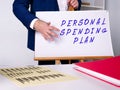 Business concept about PERSONAL SPENDING PLAN with sign on the sheet