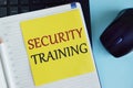 Business concept for providing security awareness training for end users. Word writing text Security Training