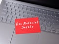 Business concept about Raw Material Safety with phrase on the page