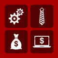 Business concept red background