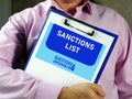 Business concept about SANCTIONS LIST with inscription on the sheet