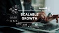 Business Concept of Scalable Growth with Data Visualization and Digital Interfaces in a Modern Workspace. Asymptotic Royalty Free Stock Photo