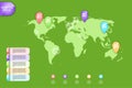 Business concept. Set of infographic elements world map, banners for options, parts or steps.Can be used for web Royalty Free Stock Photo