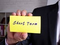 Business concept about Short Term h with sign on the sheet Royalty Free Stock Photo