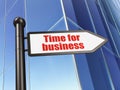 Business concept: sign Time for Business on Building background Royalty Free Stock Photo