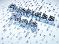 Business concept: Silver Business Tools on digital background Royalty Free Stock Photo