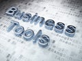 Business concept: Silver Business Tools on digital background Royalty Free Stock Photo
