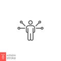 Business concept skill training line icon. Goal competence solution