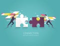 Business concept of solution, partnership, collaboration and support. Royalty Free Stock Photo