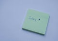 Business concept sticky note with hand writing of salary increase and raise message Royalty Free Stock Photo