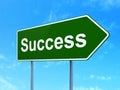 Business concept: Success on road sign background Royalty Free Stock Photo