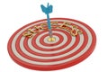 Business concept success target and darts. 3D illustration.