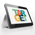 Business concept: Tablet Computer with Target on display