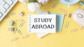 Top view notebook writing Study Abroad