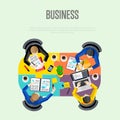 Business concept. Top view workspace background Royalty Free Stock Photo