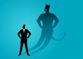 Businessman with his devil shadow Royalty Free Stock Photo